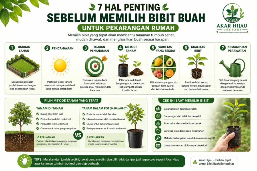 7 hal penting sebelum memilih bibit buah untuk pekarangan rumah