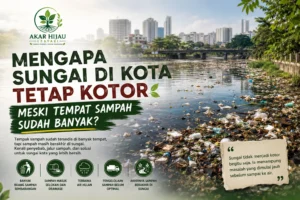 Sungai kota dipenuhi sampah meski tempat sampah sudah tersedia